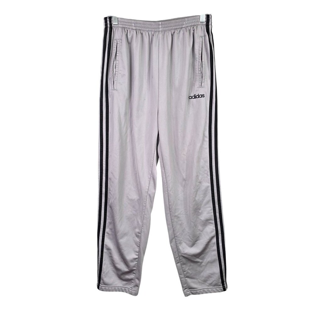 Mens Adidas Gray Tearaway Track Pants Side Snap Activewear Polyester Size M